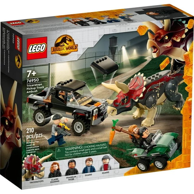 LEGO Jurassic World Dominion Triceratops Dinosaur Pickup Truck Ambush 76950