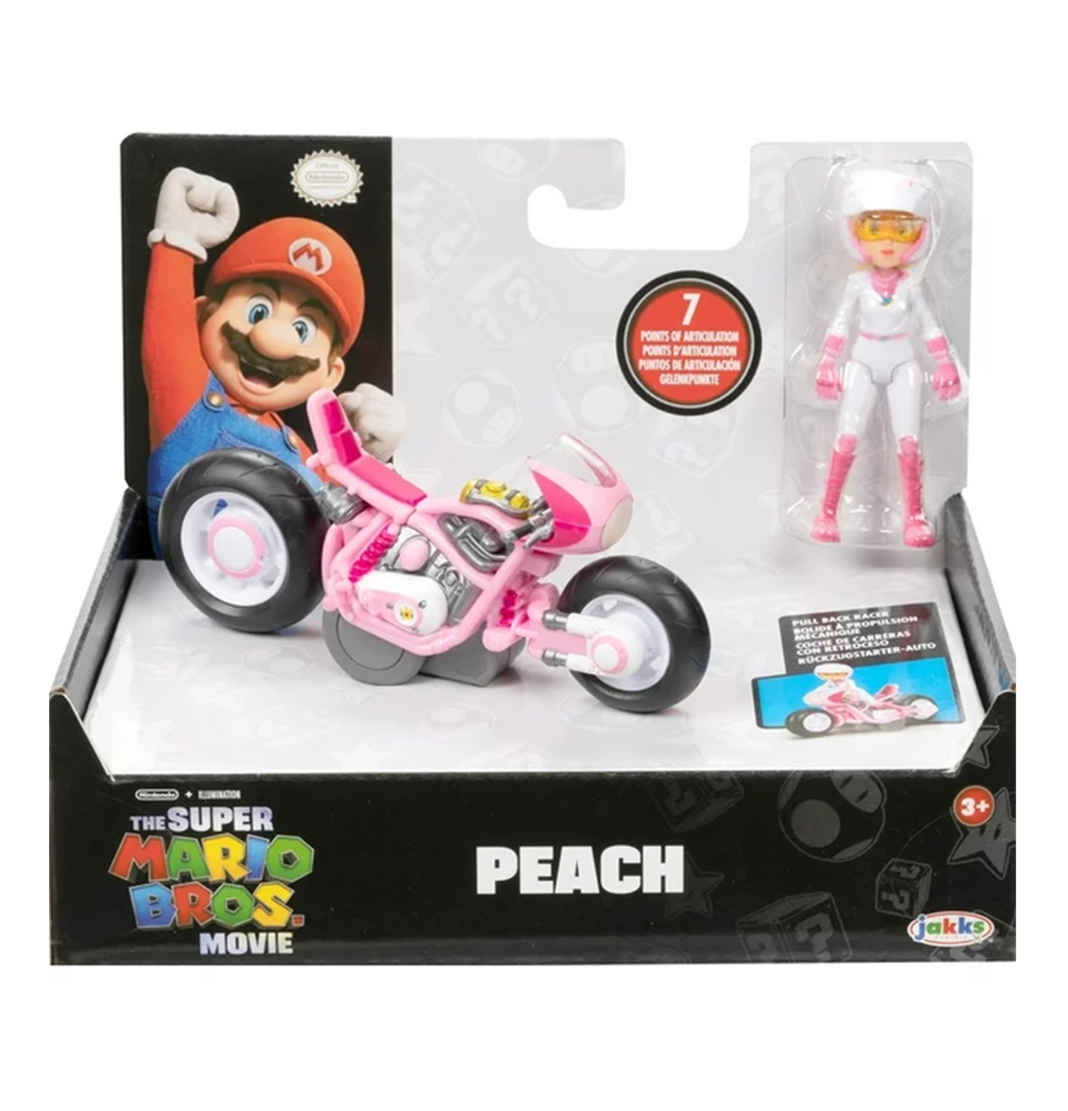 Super Mario Bros. The Movie Pull Back Racers Peach Figure & Vehicle – Toys  Onestar