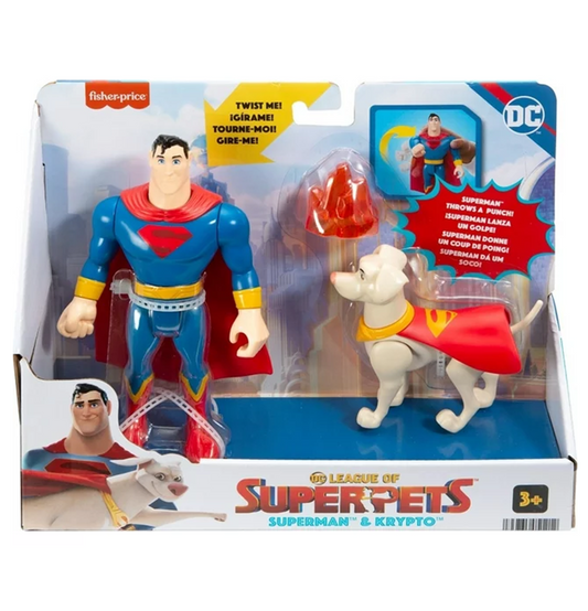 Fisher-Price DC League of Super-Pets Superman & Krypto Figures & Accessories Set