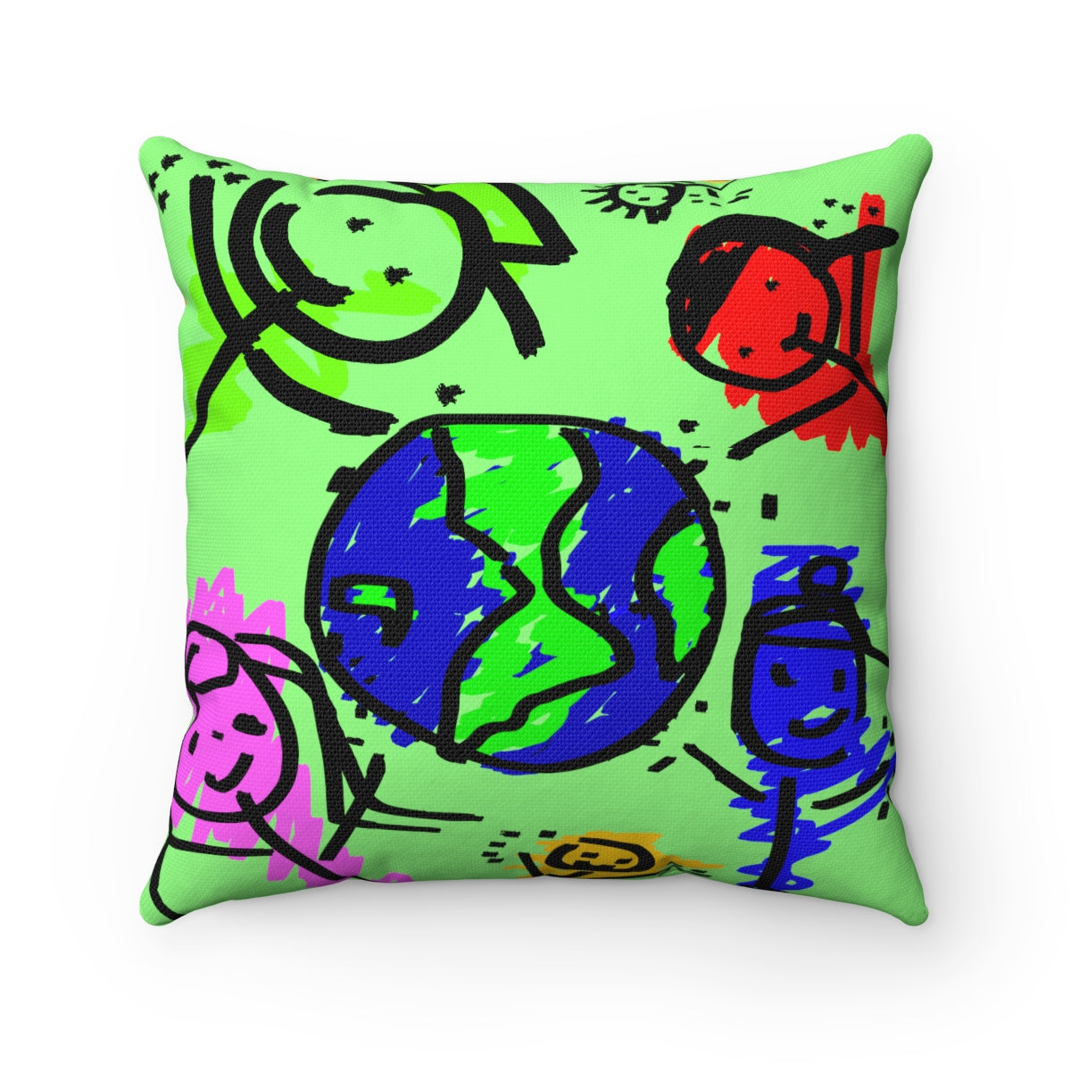 Spun Polyester Square Pillow Light Green
