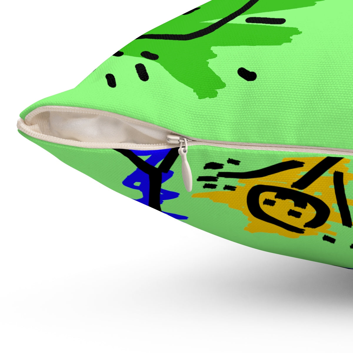 Spun Polyester Square Pillow Light Green