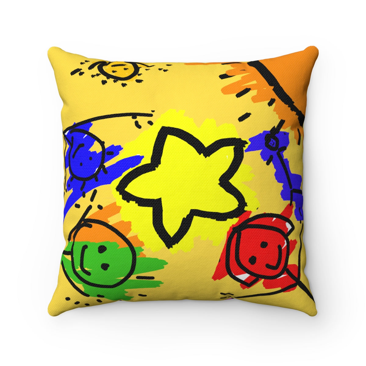 Spun Polyester Square Pillow Light Orange