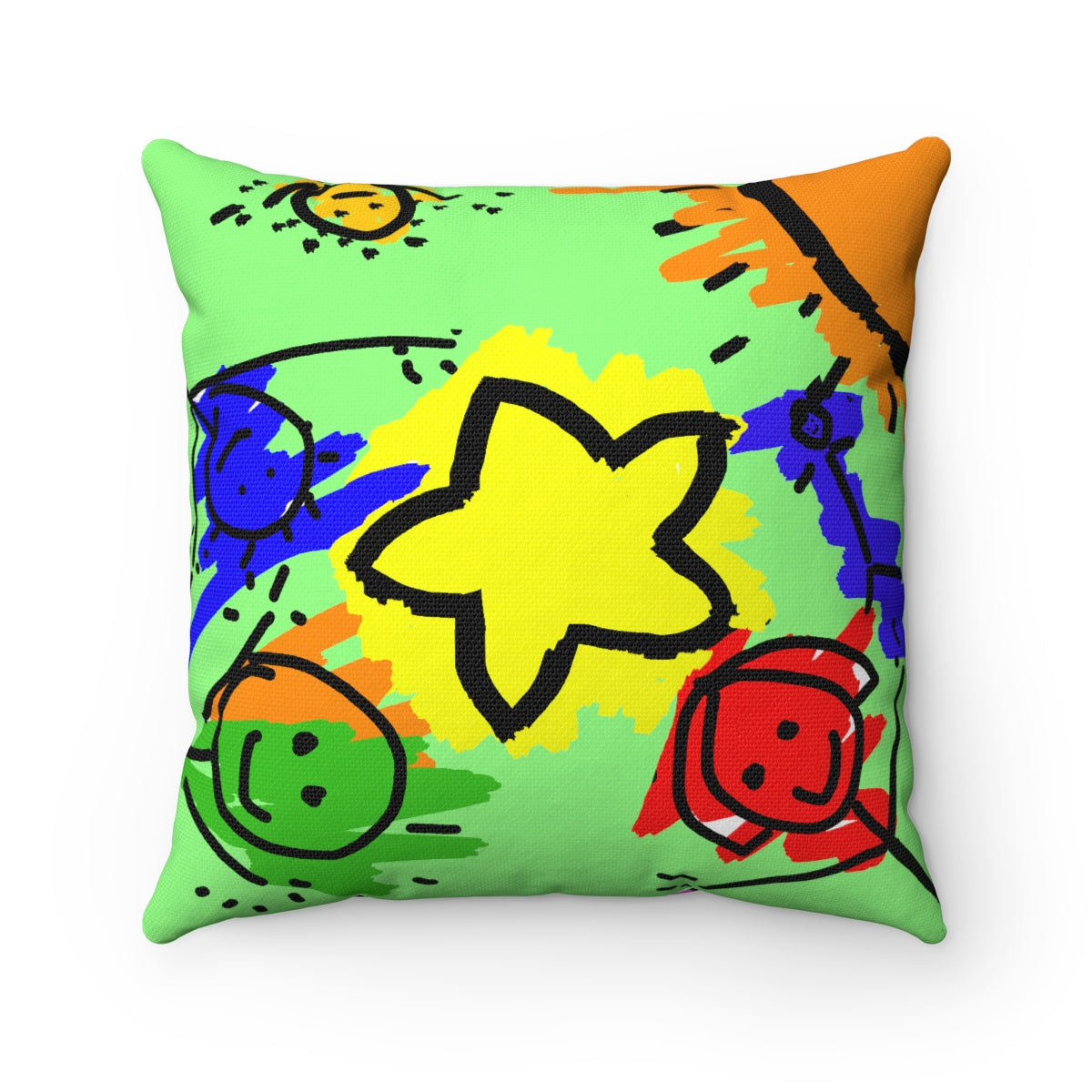Spun Polyester Square Pillow Light Green