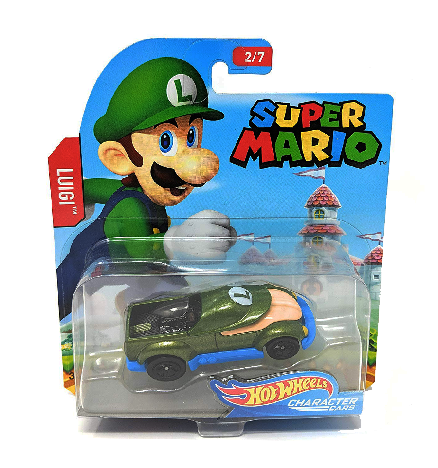 Hot Wheels Super Mario Character Cars Luigi Vehicle 2/7