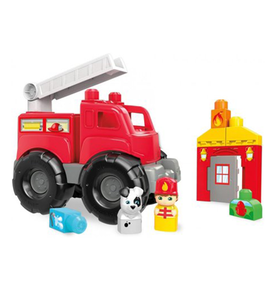 Mega Bloks - Storytelling Fire Truck Rescue Building Set - Red