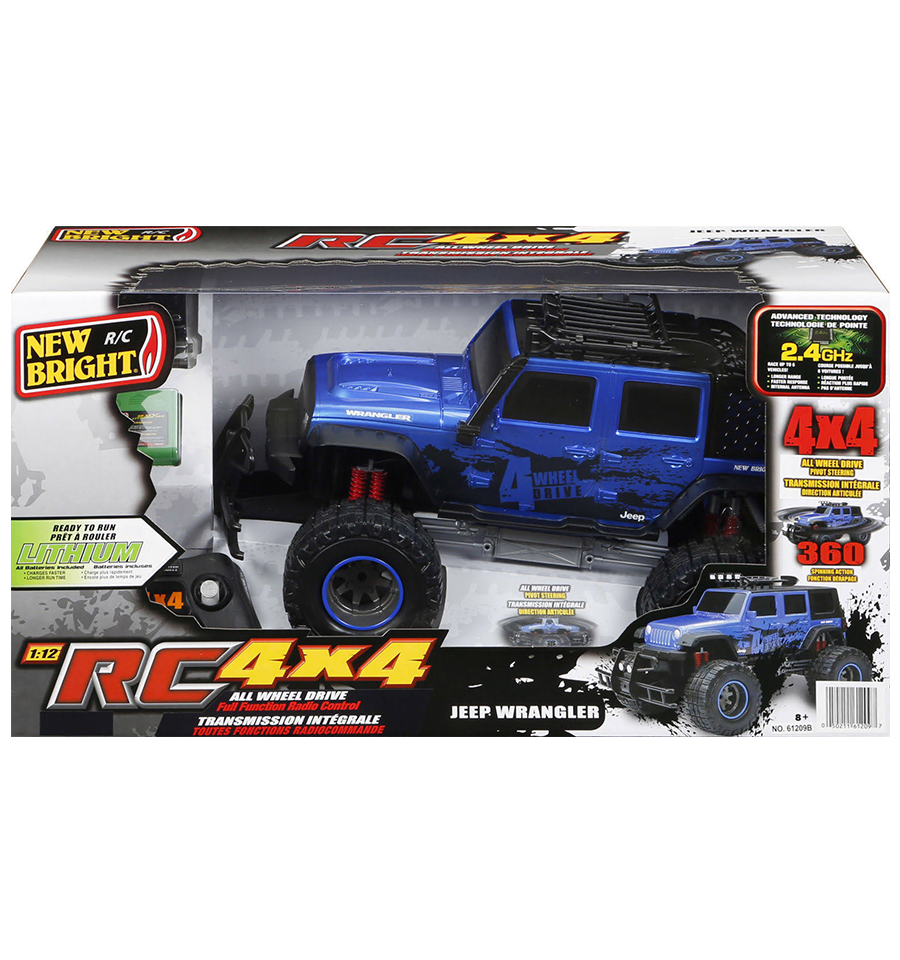 New Bright 1:12 Scale Radio Control 4x4 4-door Jeep - Blue – Toys Onestar