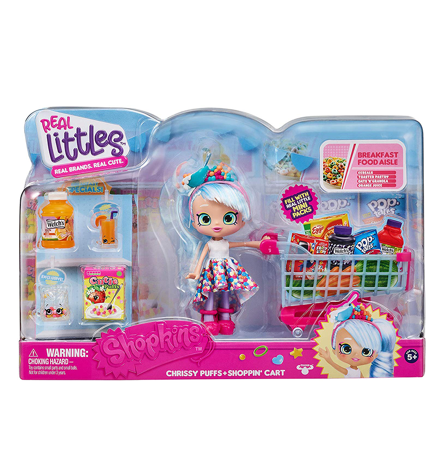 Shopkins Real Littles Chrissy Puffs Shoppie Doll Shoppin Cart