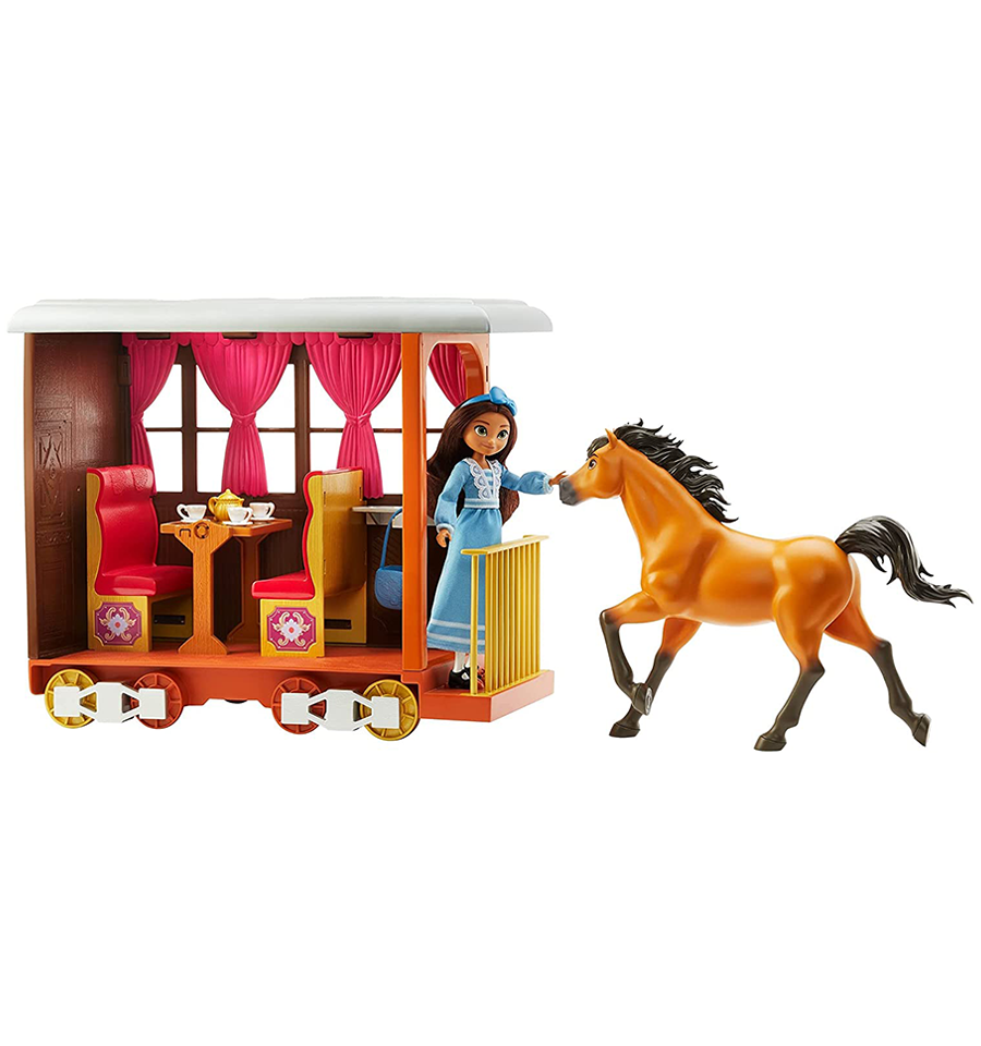 Spirit Untamed Lucky's Train Home Playset with Lucky Doll, Train & Figure Set