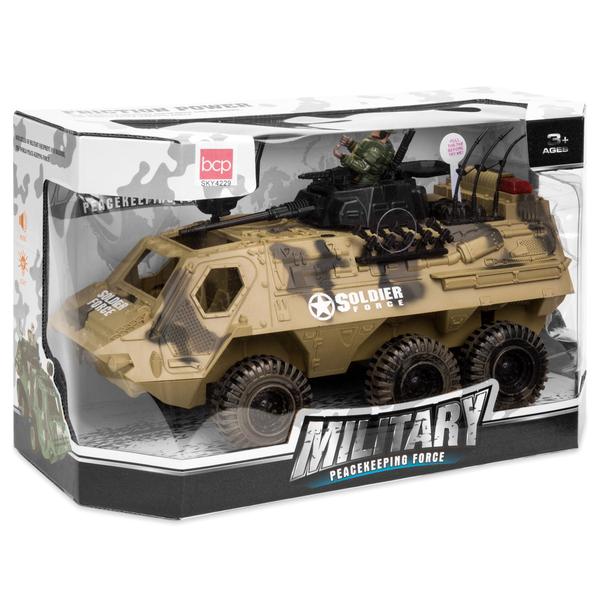 Military Fighter Toy Tank Truck w/ Army Soldier, Lights, Sound Play Set