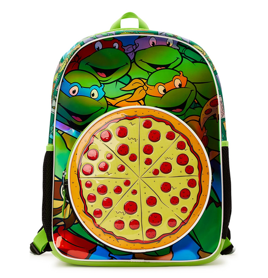 Teenage Mutant Ninja Turtles Kids Pizza Print 17" Laptop Backpack