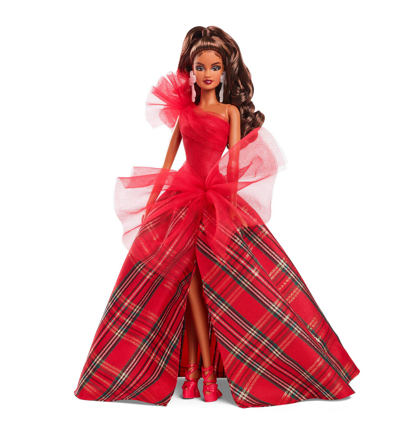 Barbie 2024 Holiday Barbie Dolls, Seasonal Collector Gift, Barbie Signature, Plaid Gown with Red Bow