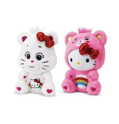 Hello Kitty & Care Bears Cheer Bear 10" Plush Set