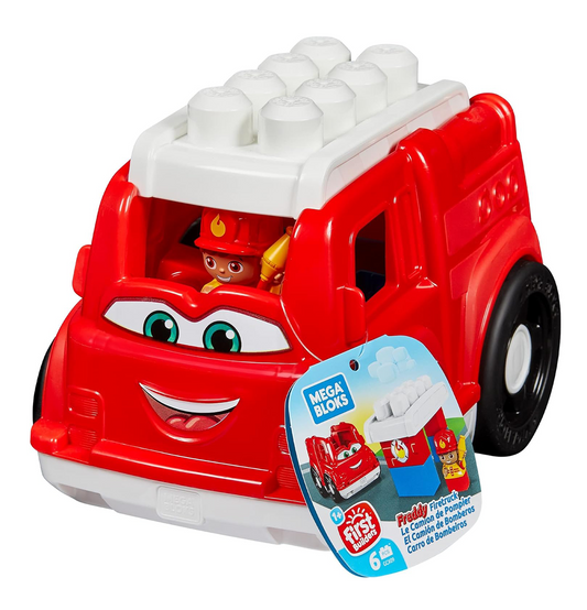 Megs Bloks Freddy Fire Truck Fisher-Price Toy Blocks With 1 Figure (6 Pieces)