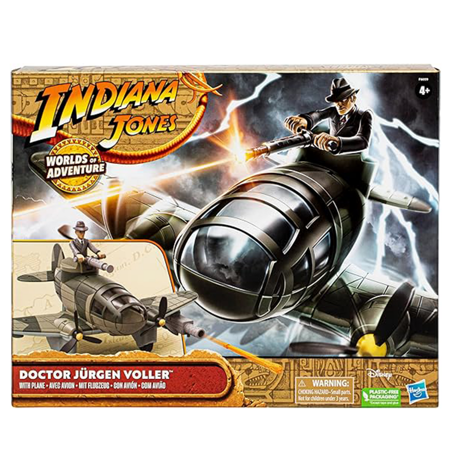 Indiana Jones Worlds of Adventure Doctor Jurgen Voller Action Figure with Plane