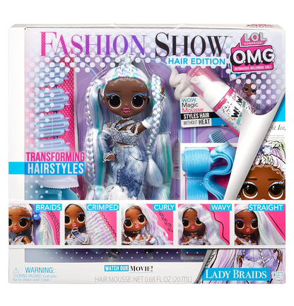LOL Surprise OMG Fashion Show Hair Edition Lady Braids Fashion Doll