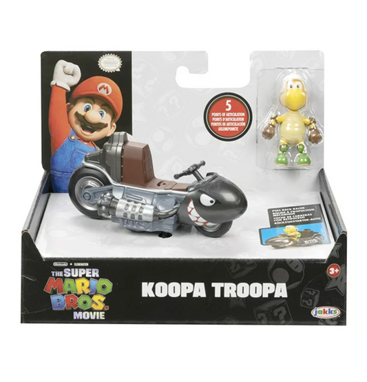 Super Mario Bros. The Movie Pull Back Racers Koopa Troopa Figure & Vehicle