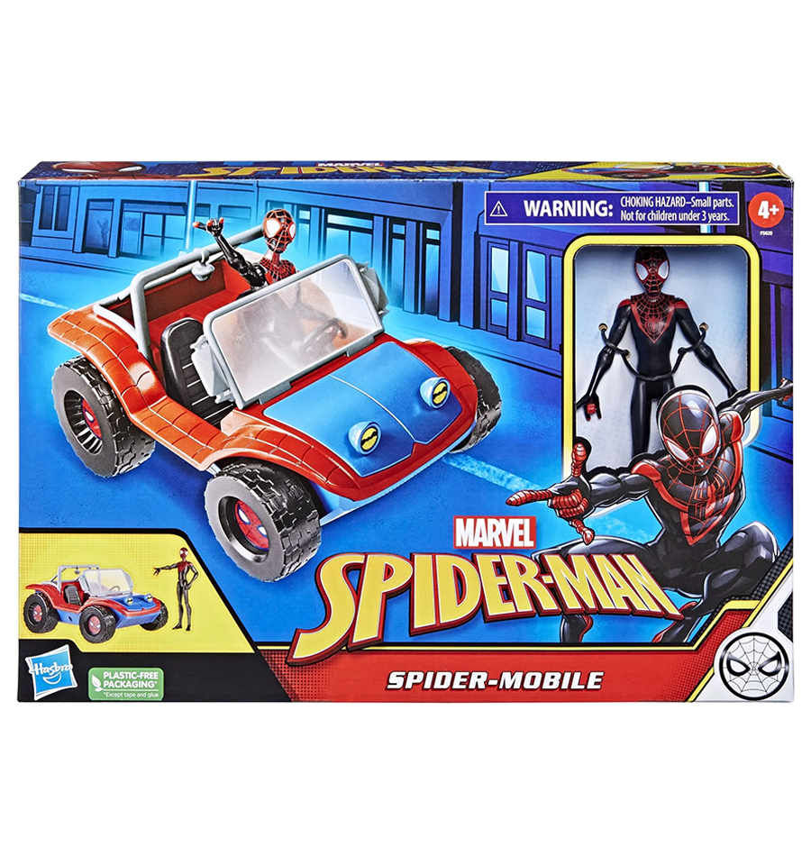 Marvel Spider-Man Spider-Mobile 6-Inch-Scale Vehicle and Miles Morales Action Figure