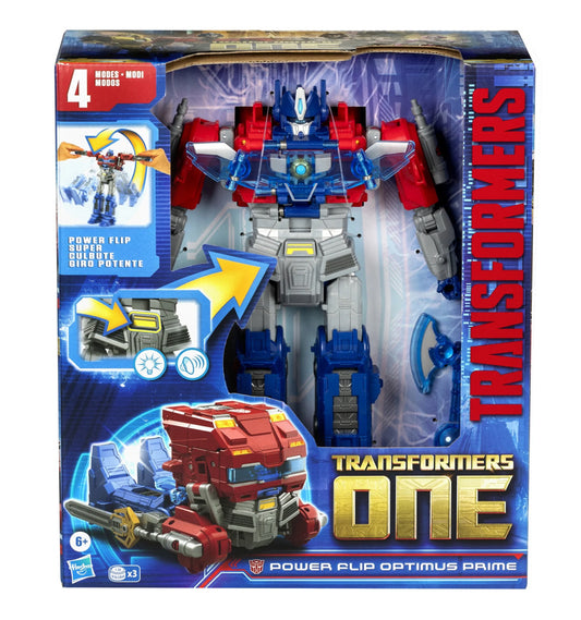 Transformers One Power Flip Optimus Prime (Orion Pax) Action Figure, 10” Interactive Robot Toy