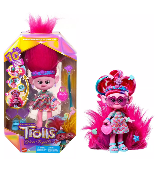 DreamWorks Trolls Band Together Hairsational Reveals Queen Poppy Fashion Doll & 10+ Accessories