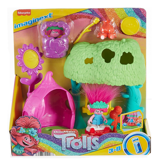 Imaginext DreamWorks Trolls Flower Fun Campsite Playset with Poppy Figure