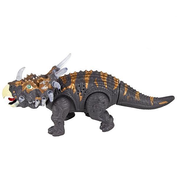Walking Triceratops Dinosaur RC Toy w/ Lights, Sound 14"