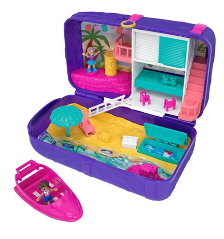Polly Pocket Hidden Places Beach Vibes Backpack Playset