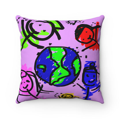 Spun Polyester Square Pillow Light Purple