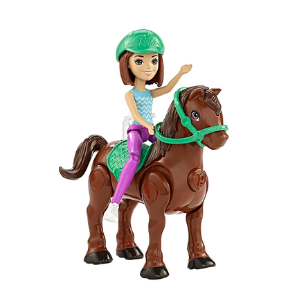 Barbie On the Go Motorized Brown Pony & Doll
