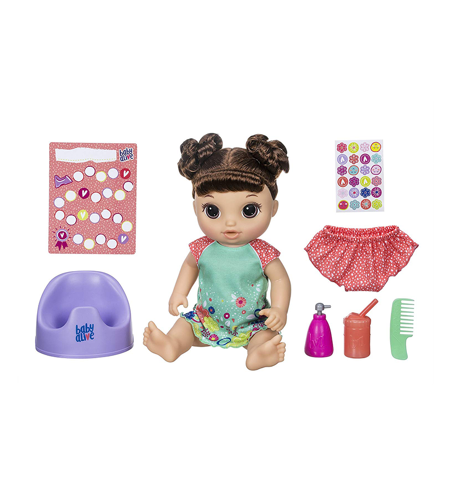Baby Alive Potty Dance Baby Doll - Brown Curly Hair