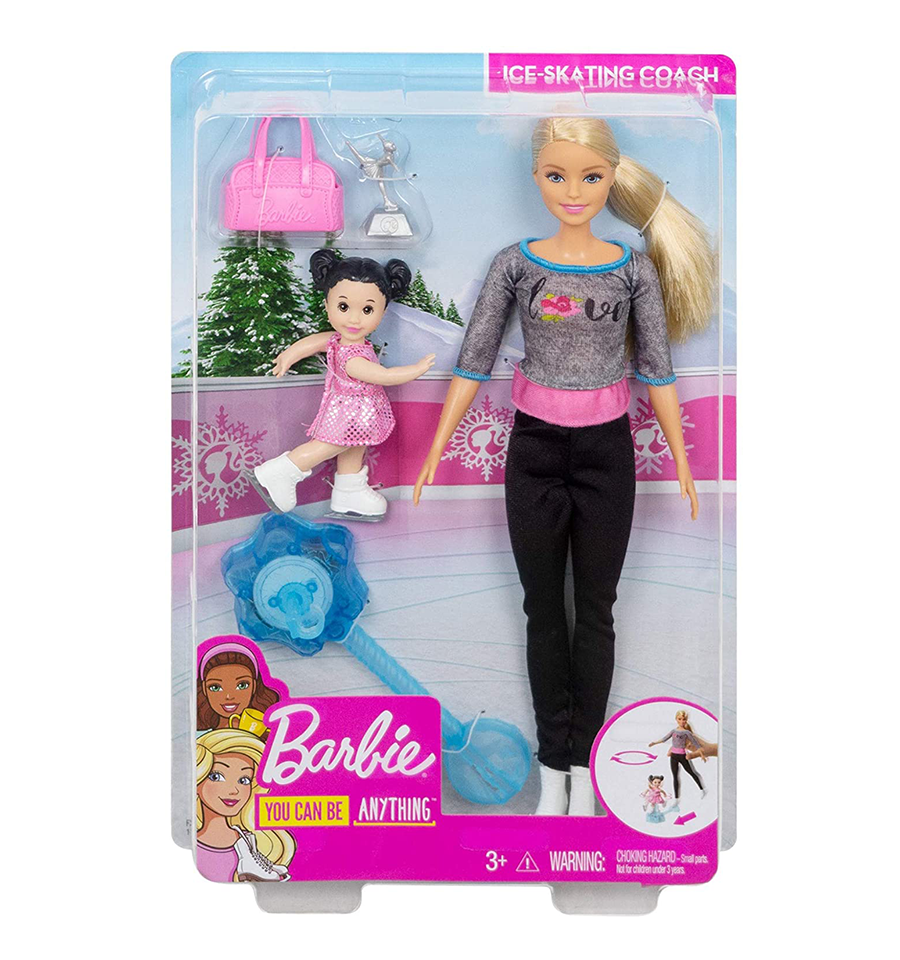 Barbie Ice-Skating Coach & Student Playset
