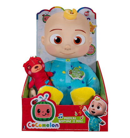 CoComelon Official Plush Bedtime JJ Doll, with Sound
