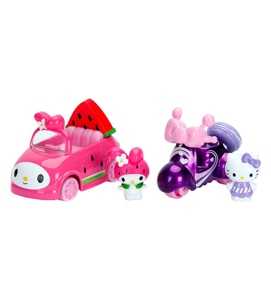 Hello Kitty Macaroon Scooter & My Melody Watermelon Coupe Metals Diecast