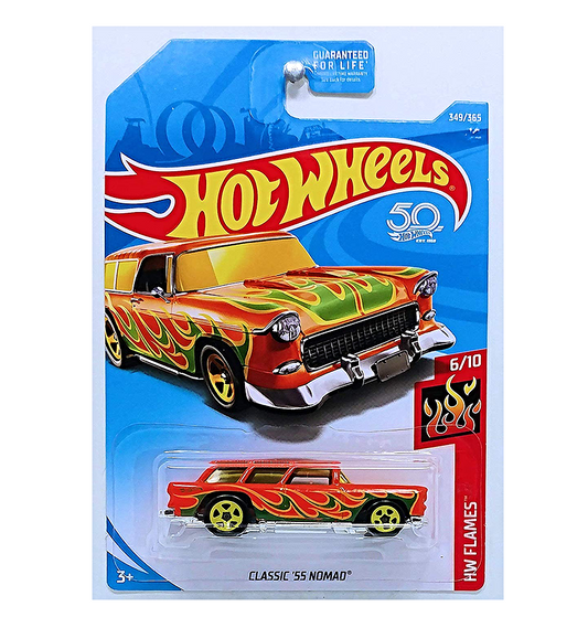 Hot Wheels 2018 Hw Flames: Classic '55 Nomad - Orange (349/365)