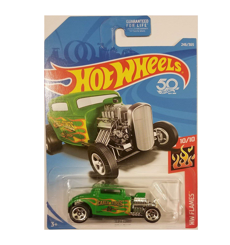 Hot Wheels 2018 Hw Flames 10/10 - '32 Ford (Green)