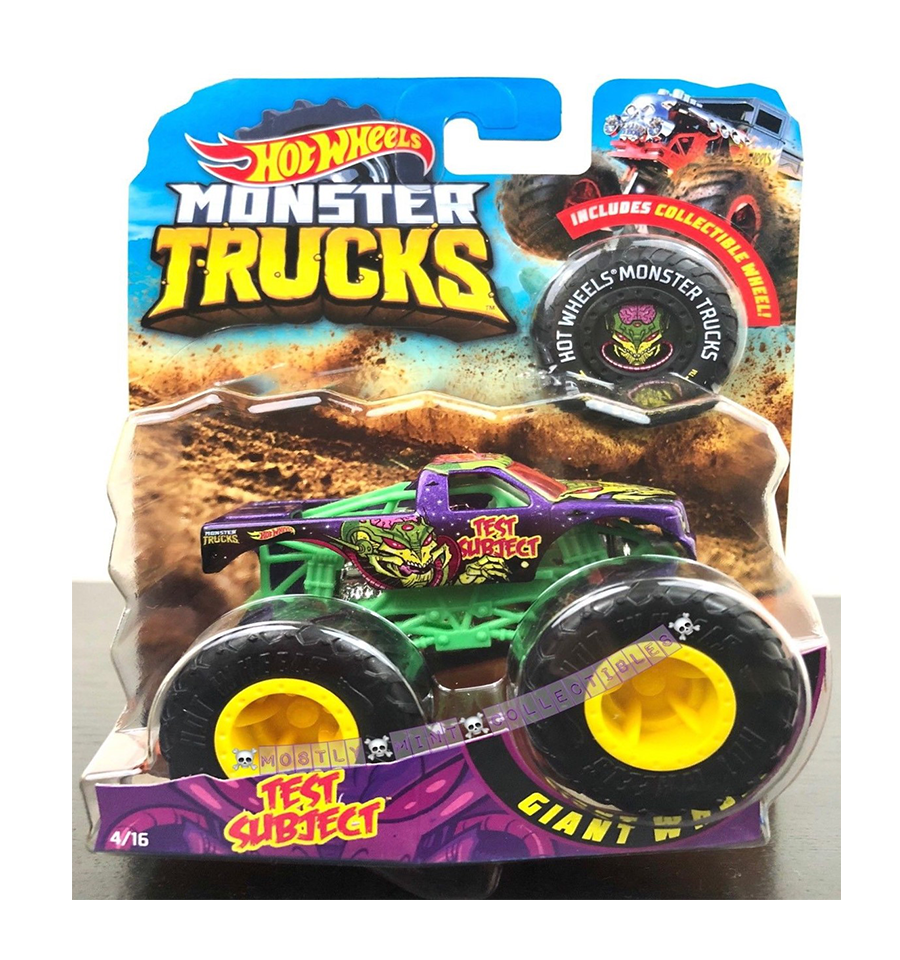 Hot Wheels: Monster Truck Test Subject  Die-Cast (WITH COLLECTIBLE WHEEL TOKEN)
