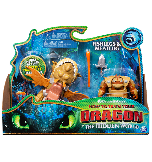How to Train Your Dragon The Hidden World Fishlegs & Meatlug Action Figure 2-PK