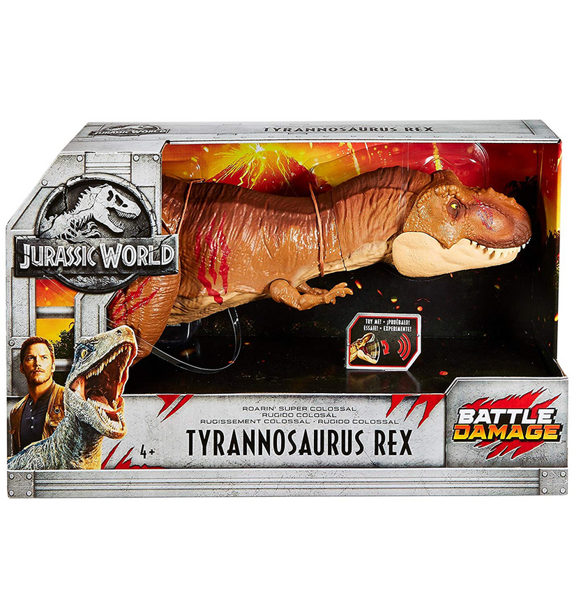 Jurassic World Battle Damage Roarin' Super Colossal Tyrannosaurus Rex ...