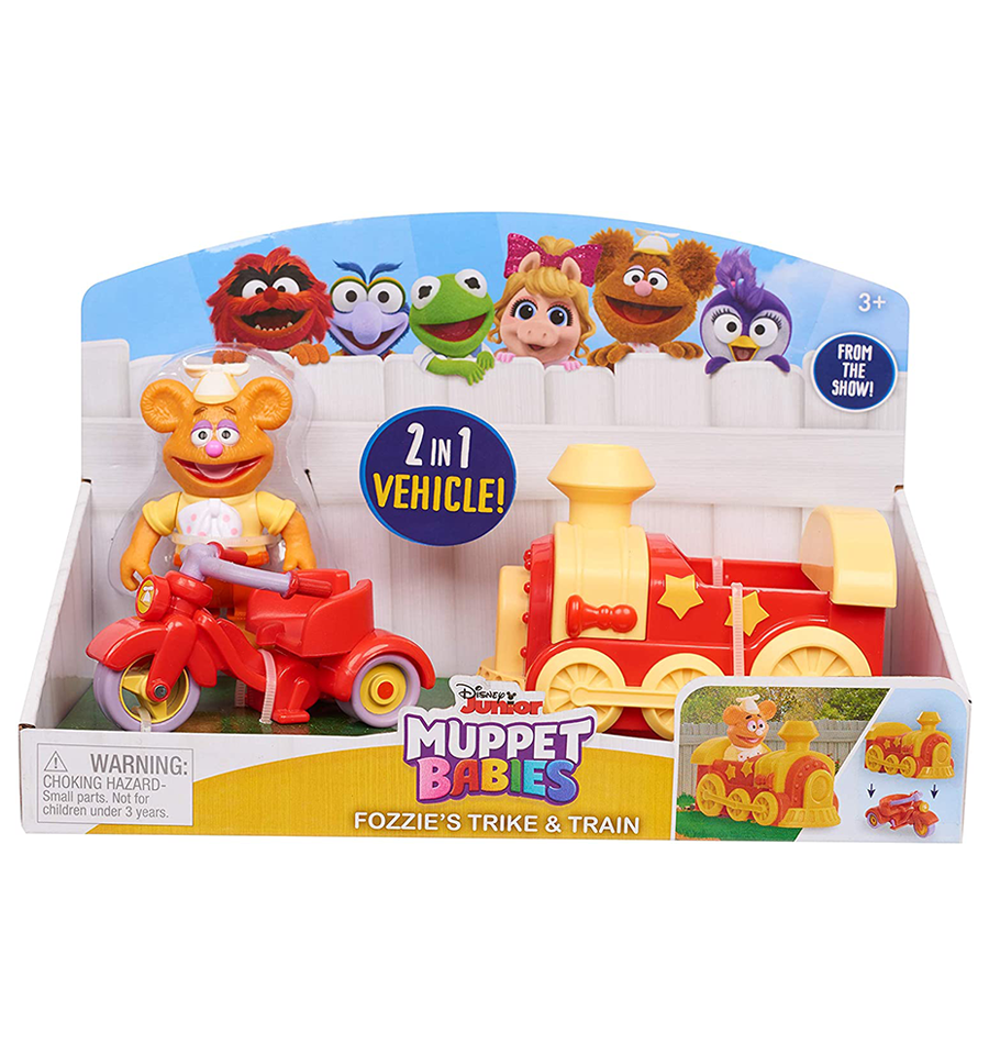 Disney Junior Muppet Babies Fozzie Trike & Train Exclusive 2.5" Figure & Vehicle