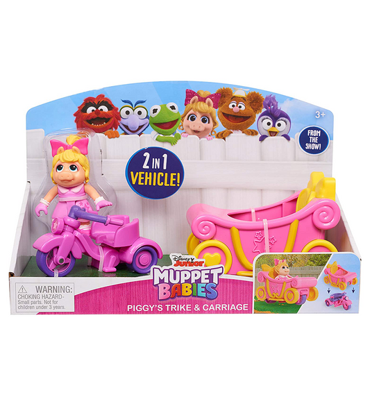 Disney Junior Muppet Babies Piggy's Trike & Carriage Exclusive 2.5" Figure & Vehicle