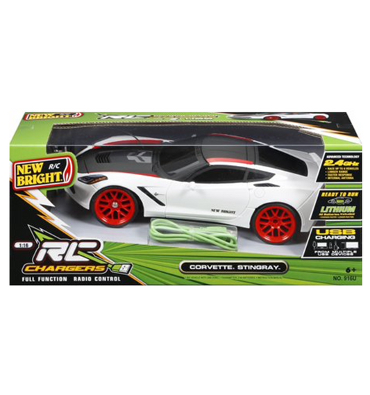 New Bright 1:16 Scale RC Chargers Corvette C7 - White