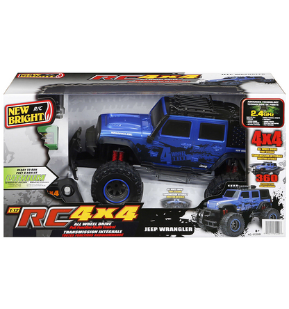 New Bright 1:12 Scale Radio Control 4x4 4-door Jeep - Blue