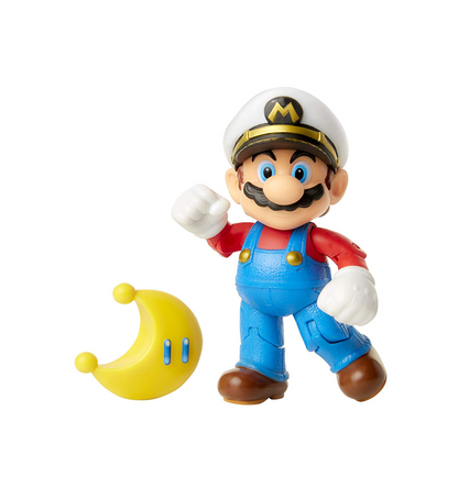 World of Nintendo Mario Captain Mario 4” Figure with Power Moon