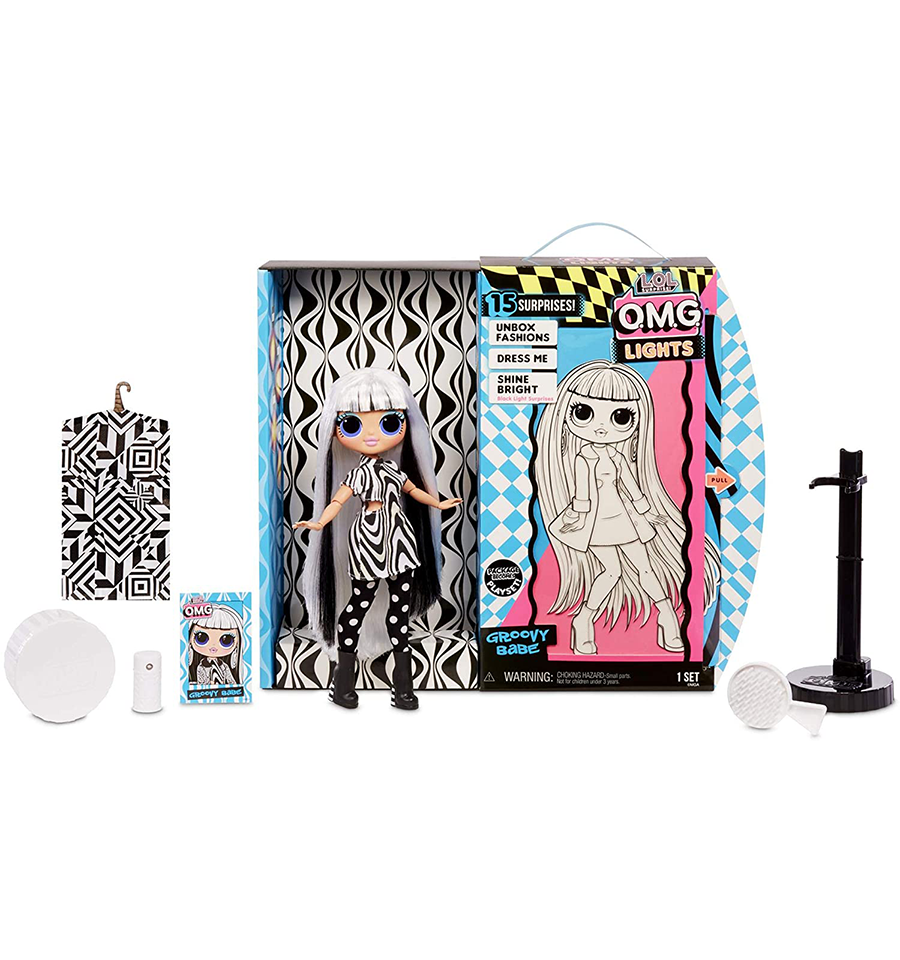 L.O.L Surprise! O.M.G. Lights Groovy Babe Fashion Doll with 15 Surprises