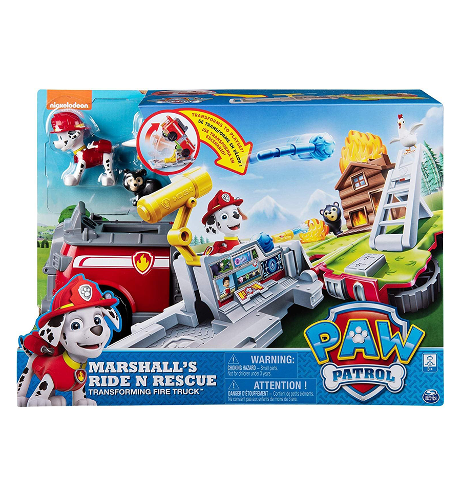 Paw Patrol, Marshall’s Ride ‘N’ Rescue, Transforming 2-in-1 Playset & Fire Truck