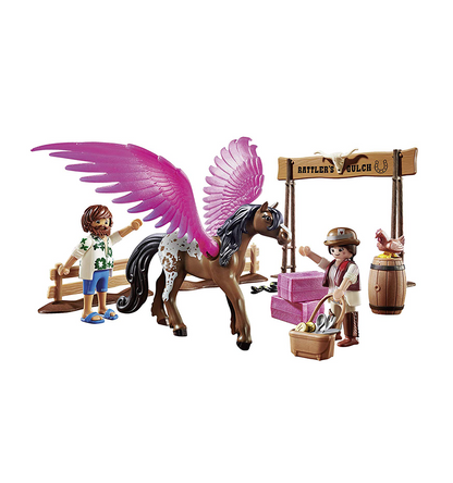 PLAYMOBIL THE MOVIE Marla and Del with Flying Horse