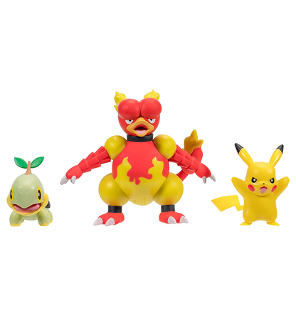 Pokémon Battle Figure Pikachu, Magmar & Turtwig Mini Figure 3-Pack