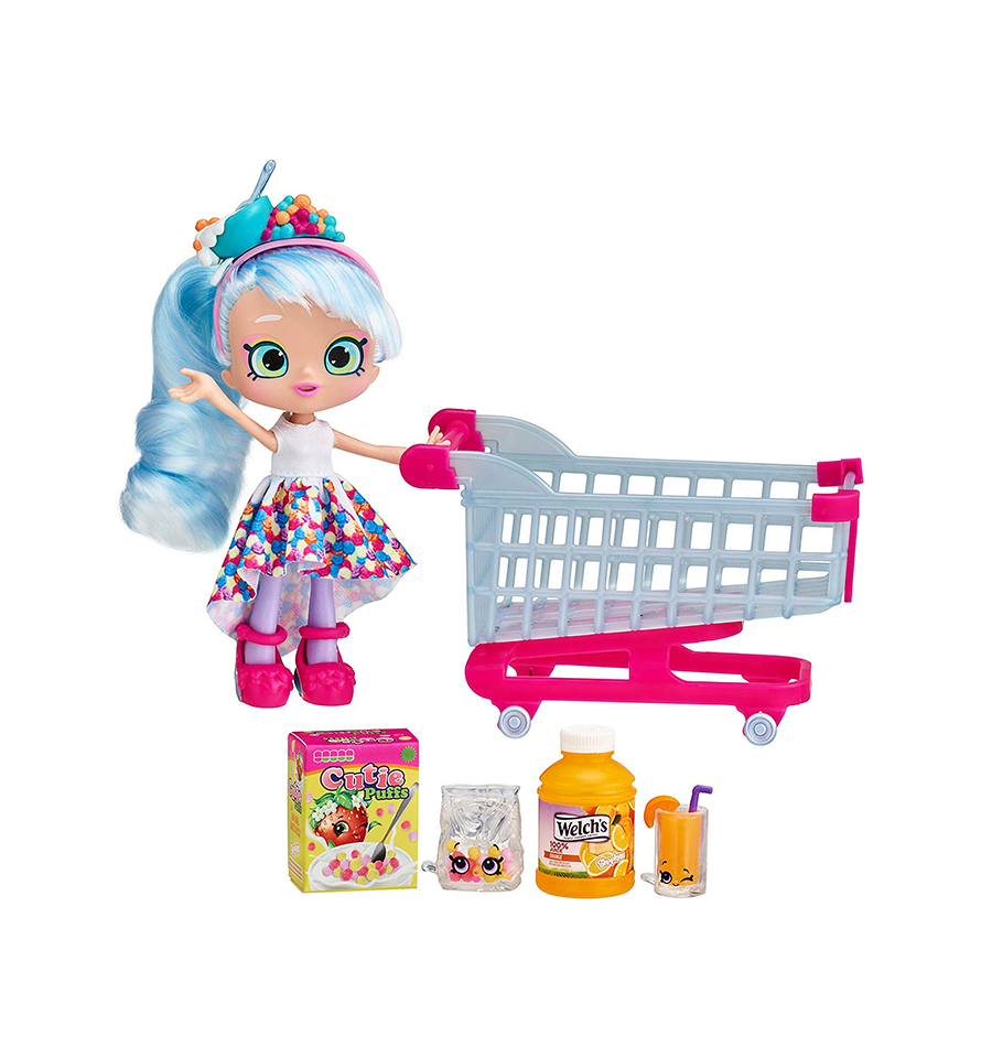 Shopkins Real Littles Chrissy Puffs Shoppie Doll + Shoppin' Cart