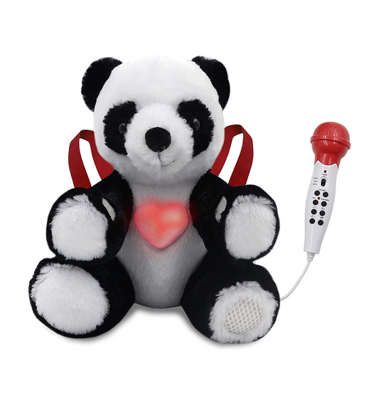 Singalong Buddies Plush Panda with Wired Microphone and Built-In Speaker