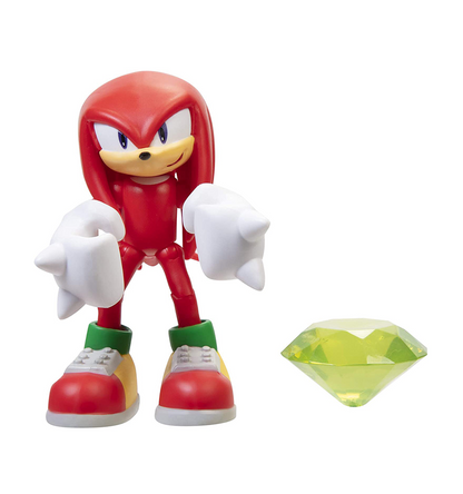 Sonic The Hedgehog 4" Modern Knuckles Action Figure with Green Chaos Emerald