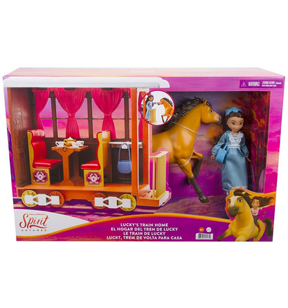 Spirit Untamed Lucky's Train Home Playset with Lucky Doll, Train & Figure Set